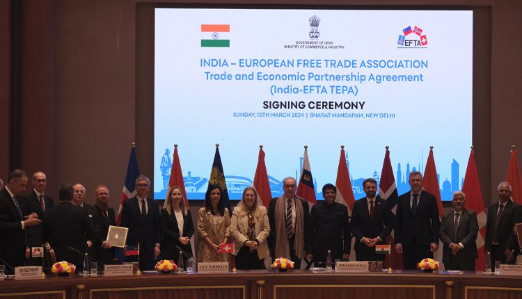 India Secures $100B Free Trade Agreement with EFTA Nations India Secures $100B Free Trade Agreement with EFTA Nations