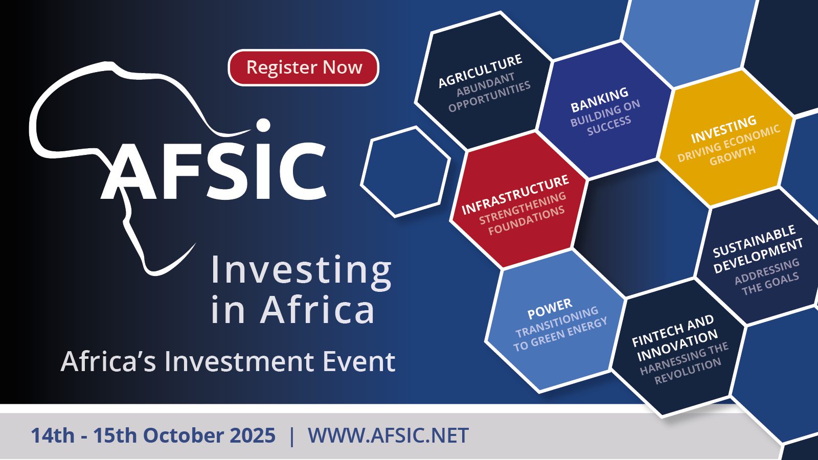 AFSIC 2025 conference with industry leaders discussing investment opportunities in Africa.