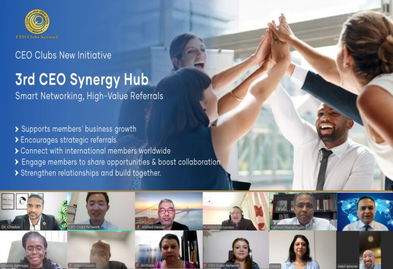 3rd CEO Synergy Hub Unites Global Leaders to Boost Networking and Referrals Global CEOs gather at the 3rd CEO Synergy Hub event to enhance networking and referral opportunities.