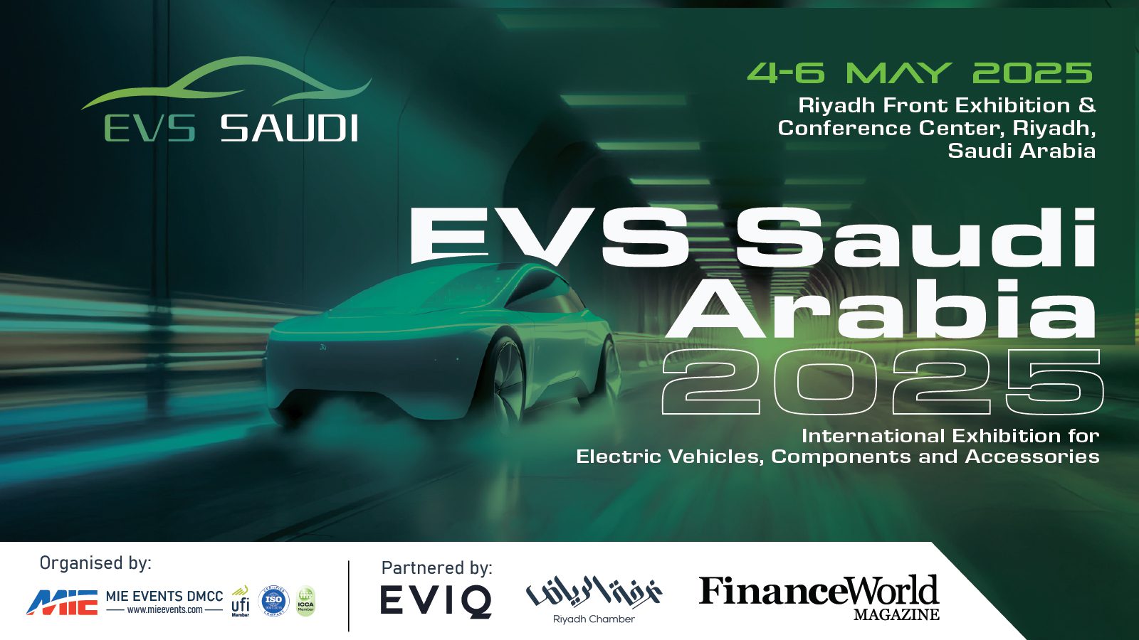 Electric vehicle exhibition at EVS Saudi Arabia 2025 in Riyadh