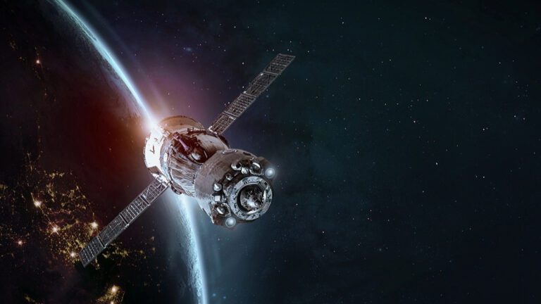 Illustration of Space42 satellite orbiting Earth