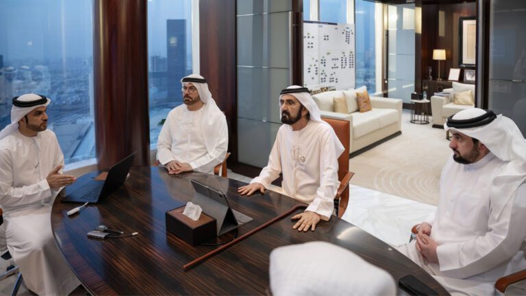 Sheikh Rashid unveiling AI system interface