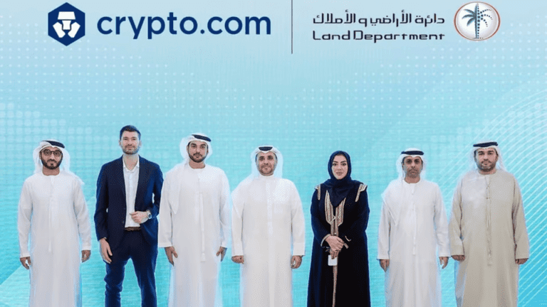 Dubai skyline with digital assets overlay