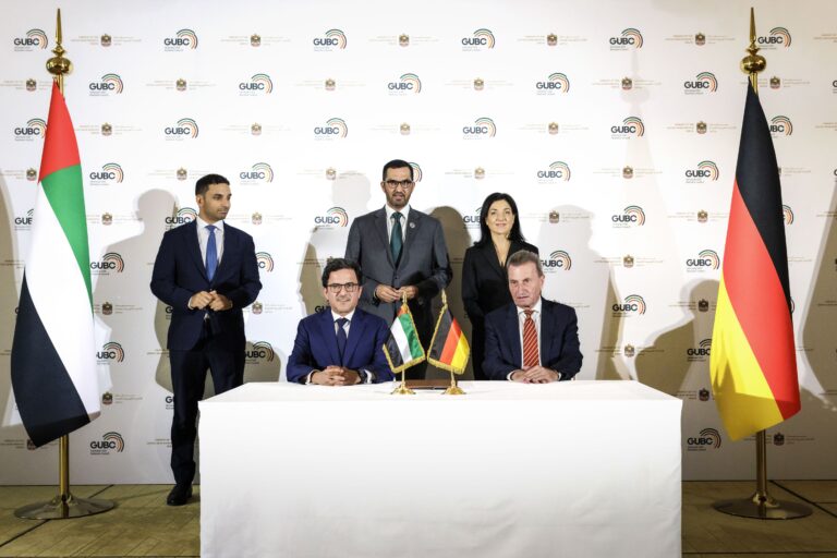 UAE and Germany officials signing partnership agreement