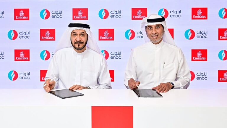 ENOC and Emirates leaders discuss potential SAF supply partnership.