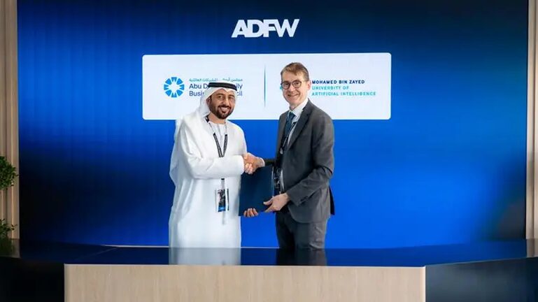 Abu Dhabi Family Business Council And MBZUAI Sign AI Partnership Abu Dhabi Family Business Council and MBZUAI leaders signing an AI partnership to support innovation and future business development.