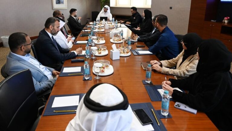 Sharjah Chamber discusses SME sustainability initiatives showing Sharjah Chamber SME sustainability initiatives meeting