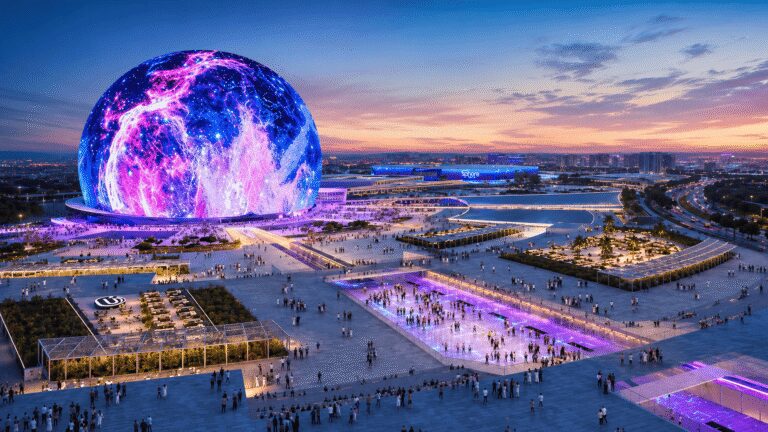 Abu Dhabi plans $1.7 billion Sphere venue on Yas Island showing Yas Island Sphere venue development plan in Abu Dhabi